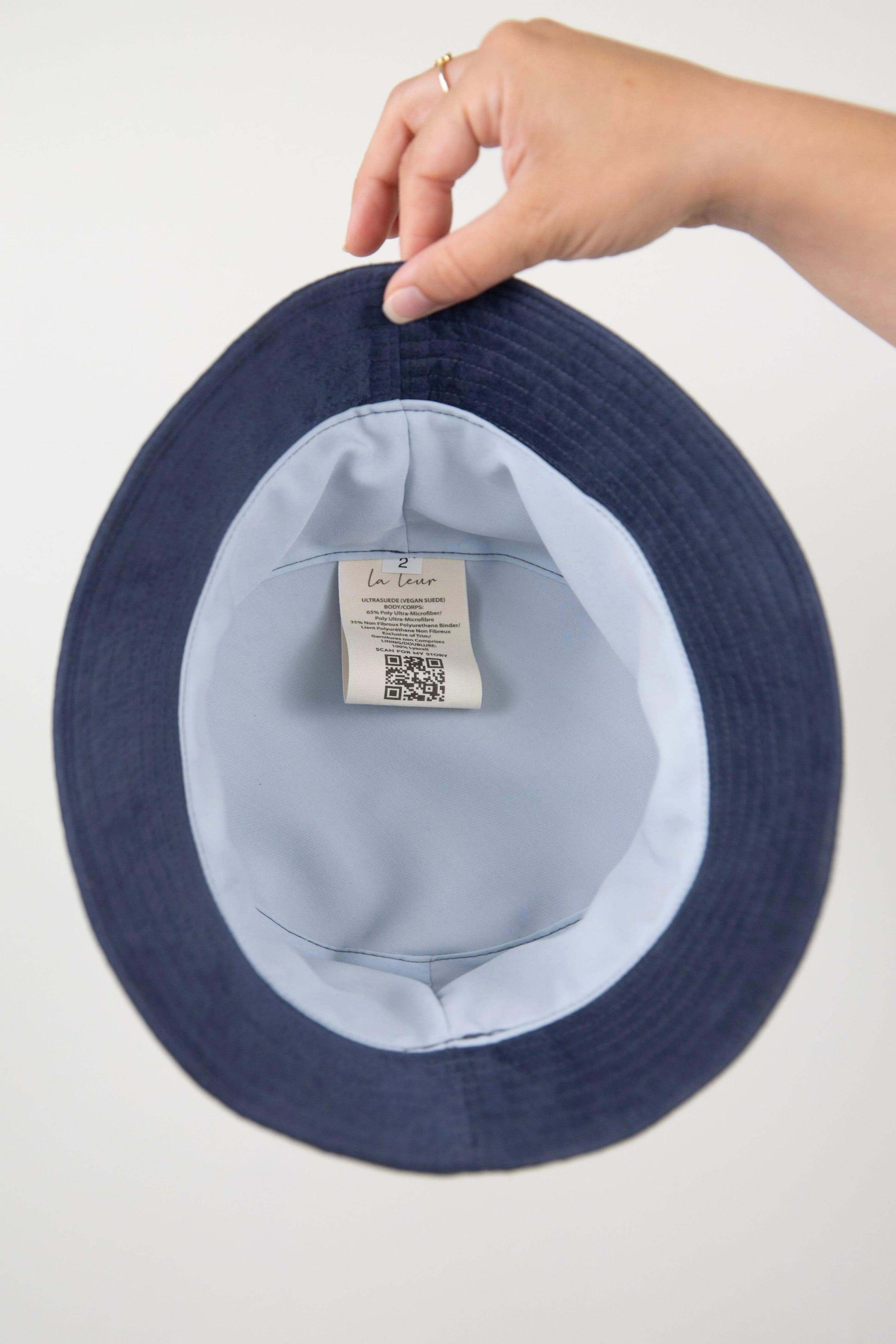 Inside view of Classic Bucket Hat in Blueberry colour